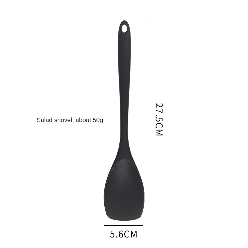 8ps Household black Silicone kitchenware 8-piece set of Chinese spaghetti spoon salad spaghetti spaghetti spaghetti，Rice spoon，