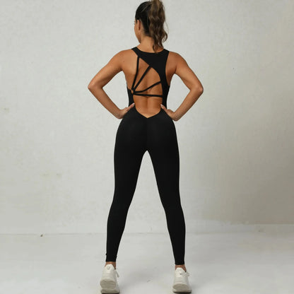 Seamless Yoga Jumpsuits Sports Fitness One-Piece Yoga Sleeveless Workout Clothes Running Sportswear Tight Training Tracksuits