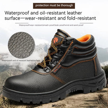 Wear-resisting Men Work Safety Boots Anti-smash Anti-puncture Work Sneakers Waterproof Boots Indestructible Protective Work Boot - AMULET RING STORE