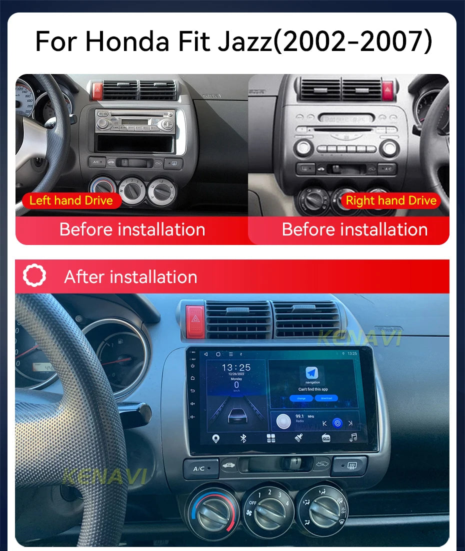 2 Din Android 10.0 Car Stereo Radio Multimedia Video Player For Honda Fit Jazz City 2002 2003 2004 2005 2006 2007 GPS Navigation - AMULET RING STORE