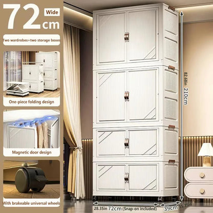 Multi-specification Multifunction White Folding Storage Cabinet Large Capacity Dustproof Wardrobe Storage Box - AMULET RING STORE