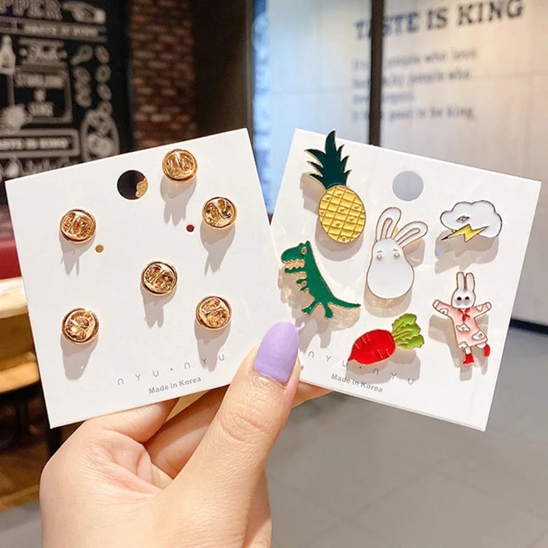 10-100PCS Cute Animal Plant Enamel Pins Random Metal Badges Lapel Brooches Decor Backpack Clothing Hat Bag For Women Kid Jewelry - AMULET RING STORE