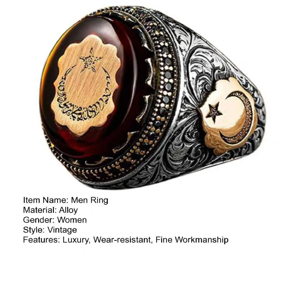 Male Ring Personality Hand Engraved Pattern