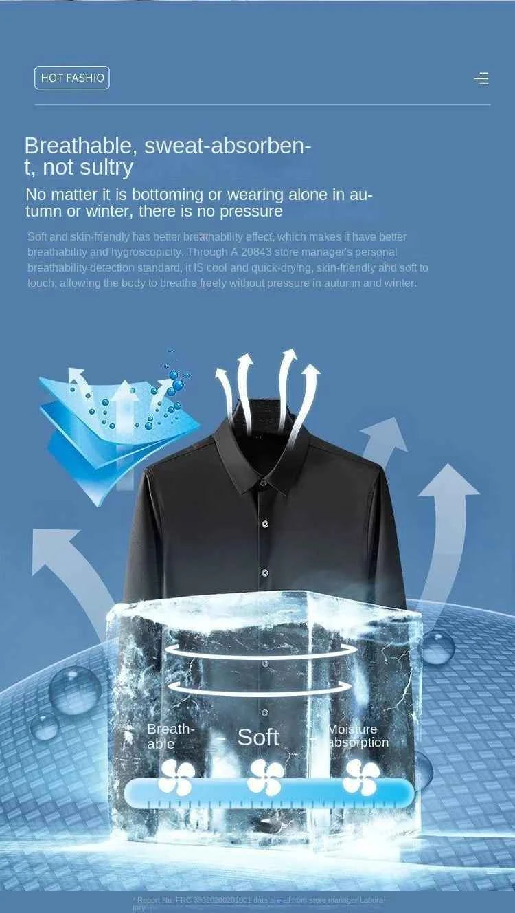 X-6XL Orange Men's Long Sleeve Shirt Luxurious Wrinkle Resistant and Non ironing Solid Business Casual Dress Shirt