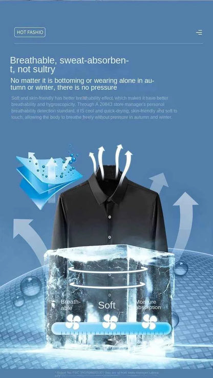 X-6XL Orange Men's Long Sleeve Shirt Luxurious Wrinkle Resistant and Non ironing Solid Business Casual Dress Shirt