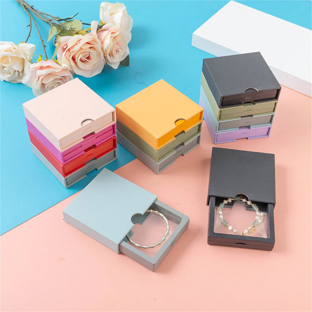 Drawer Jewelry Packaging Box Nail Earrings Necklace Ring Storage PE Film Suspension Anti-oxidation Gift Box Jewelry Box Joyero - AMULET RING STORE