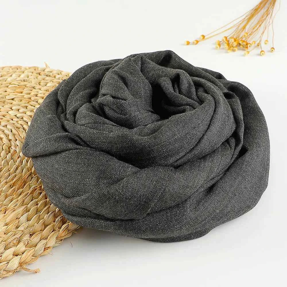 Autumn Winter New Cotton Linen Scarf For Women Girls Solid Color Sunscreen Scarves Soft Foulard Viscose Female Wrap Shawls