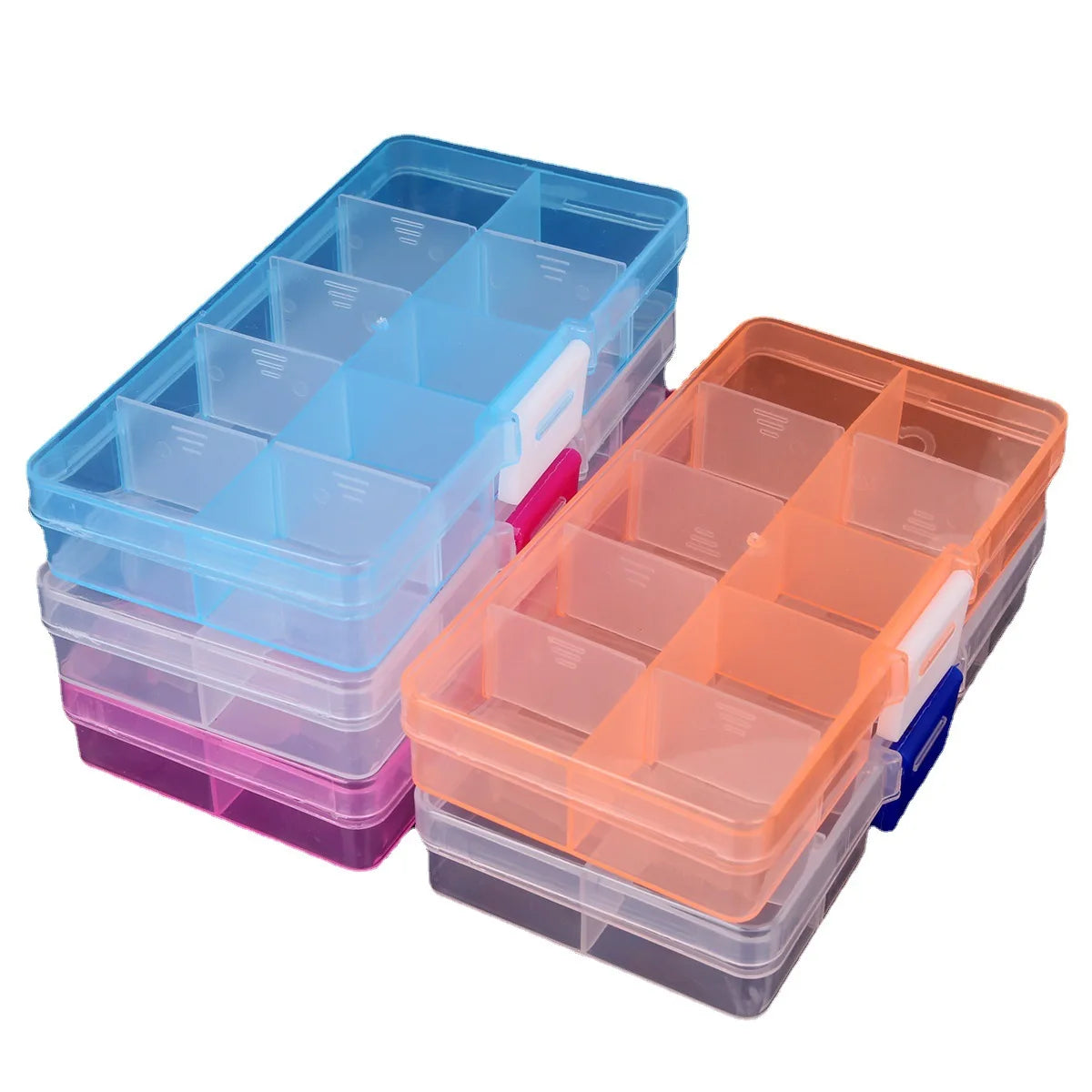 10 Grids Plastic Storage Jewelry Box Compartment Adjustable Container for Beads Earring Box for Jewelry Rectangle Box Case - AMULET RING STORE