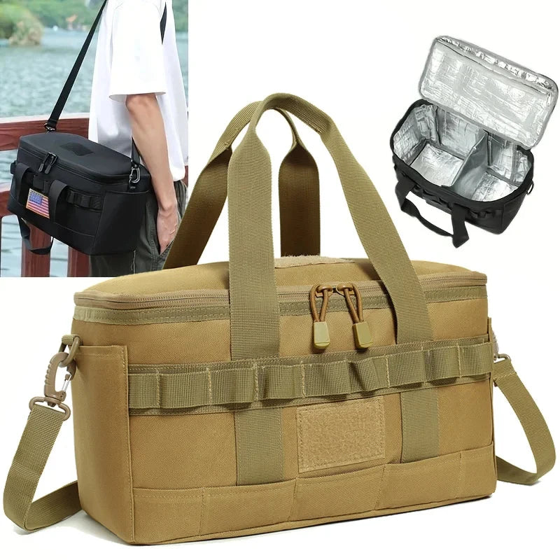 Tactical Lunch Box Leakproof Insulated for Outdoor Camping Handbag Hiking Climbing Travel Picnic Thermal Cooler Storage Bag