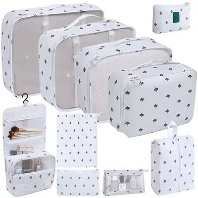 8/9/10/11 Pcs Set Travel Organizer Storage Bags Suitcase Packing Cubes Set Cases Portable Luggage Clothe Shoe Tidy Pouch Folding - AMULET RING STORE