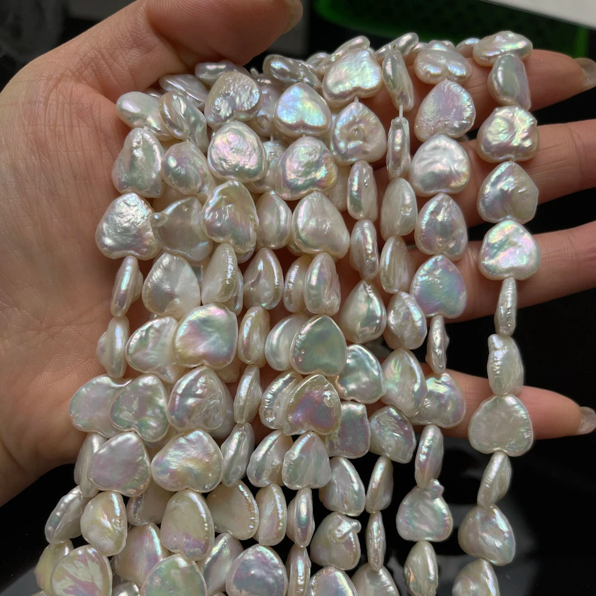 13mm Heart Shaped Baroque Pearl Spacer Beads Natural Freshwater Pearl Beads for Jewelry Making DIY Necklace Bracelet Accessories - AMULET RING STORE