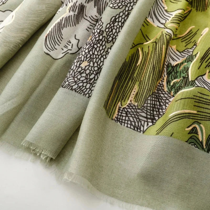 Retro Bohemian Women Viscose Scarf Big Size 88*180cm Cotton Linen Feeling Soft Shawl Tassel Hijab Wrap Summer Soft Beach