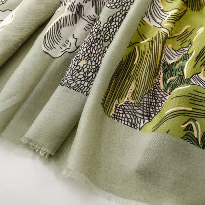 Retro Bohemian Women Viscose Scarf Big Size 88*180cm Cotton Linen Feeling Soft Shawl Tassel Hijab Wrap Summer Soft Beach