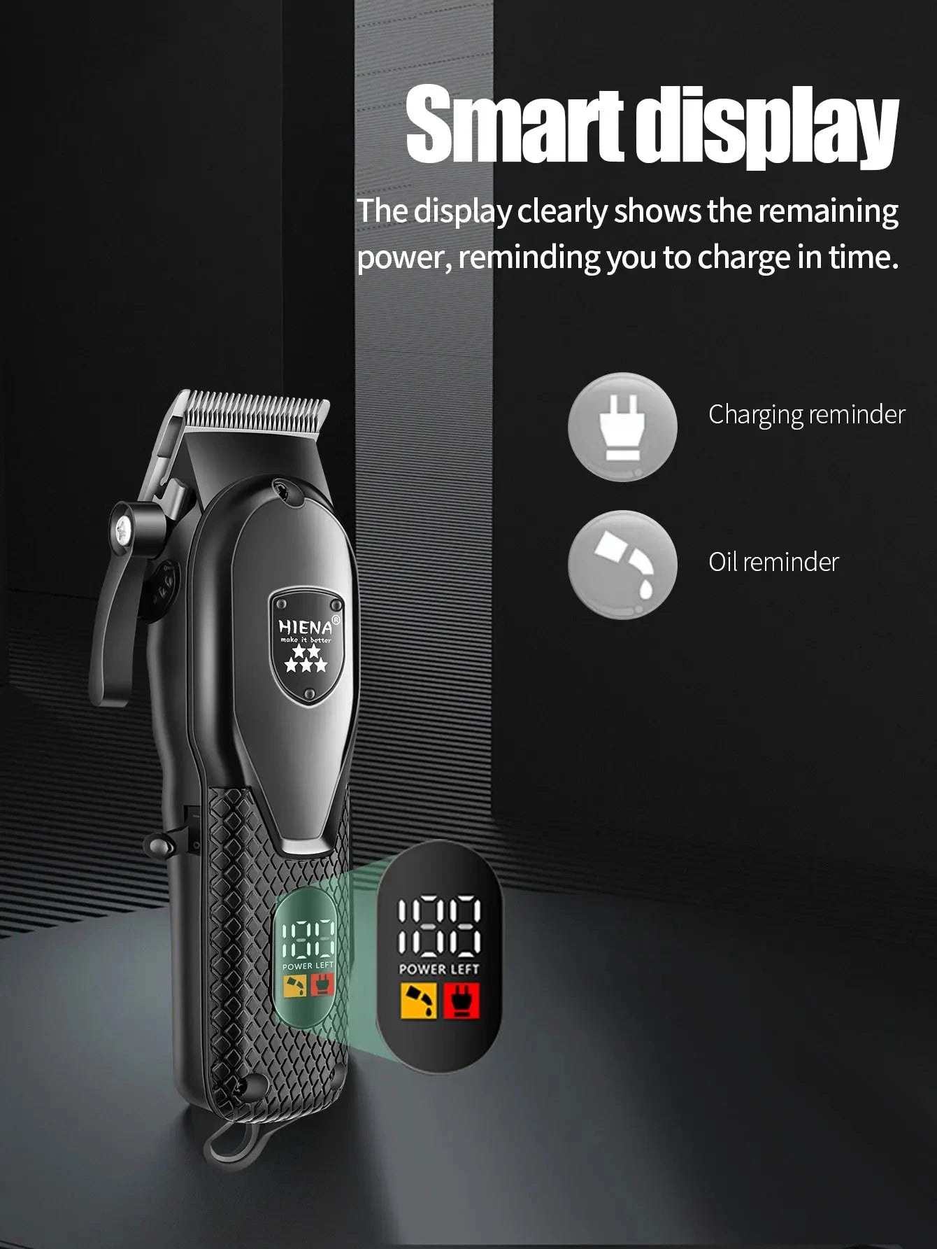 hiena Hair Clipper Kit for Men Electric Shaver Hair Trimmer Professional Cutting Machine Hair Trimmer with LCD Digital Display - AMULET RING STORE