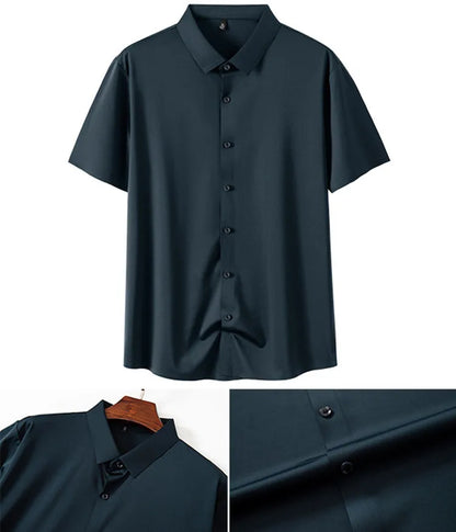 Men's Summer Business Shirt - Short Sleeve Wrinkle Free