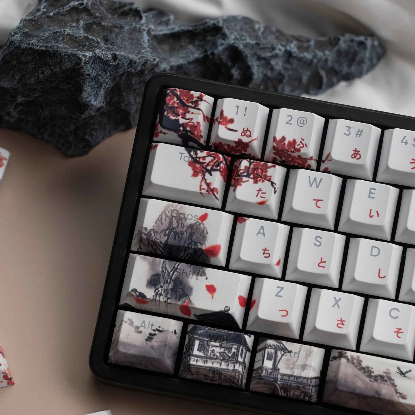 127 Keys Plum Blossom Top Backlit Cherry Profile Keycap PBT Keycap Dye-Sub Cherry MX Switches For Gamer Mechanical Keyboard