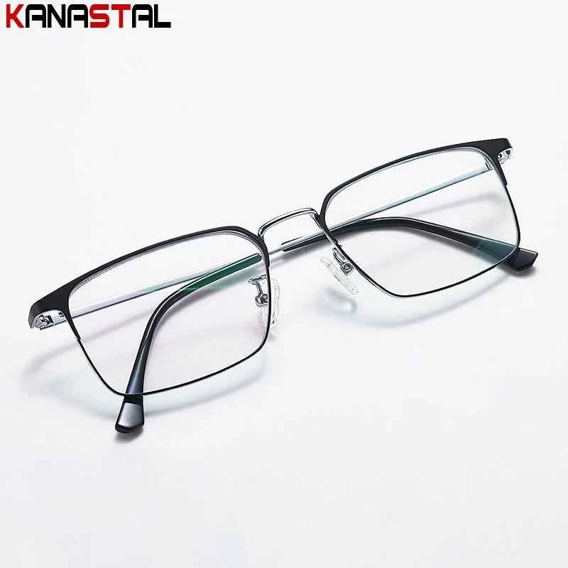 Men Prescription Glasses Optics Lenses  Reading Glasses Women Blue Light Blocking Myopia Eyewear Metal Titanium Eyeglasses Frame