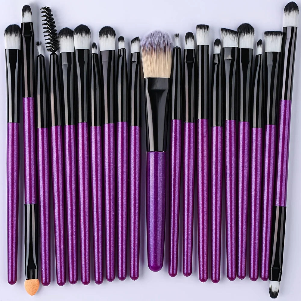8/20Pcs Eye Makeup Brush Set Portable Soft Makeup Tool Eyeshadow Blending Detail Cosmetics Brush Kit with Makeup Egg Powder Puff - AMULET RING STORE