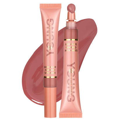 YOUNG VISION 6 color Liquid Water Brightening Lip Color Plush Brush Head Squeezing Lip Color Moisturizing Lip Glaze - AMULET RING STORE