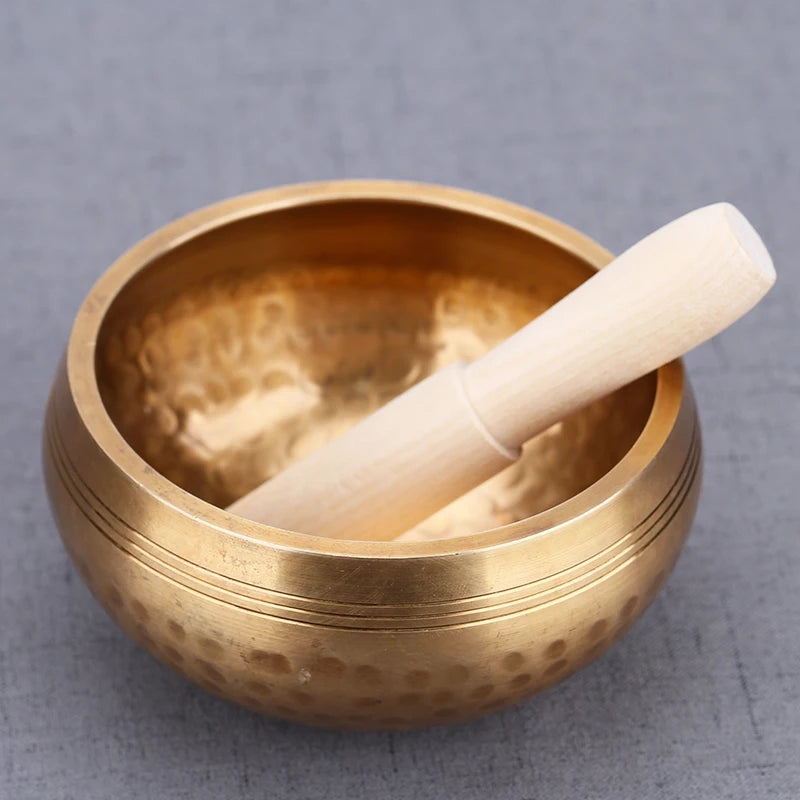 Nepal handmade Singing Bowl Tibet Buddha Sound Bowl Yoga Meditation Chanting Brass Chime Handicraft Music Therapy Tibetan - AMULET RING STORE