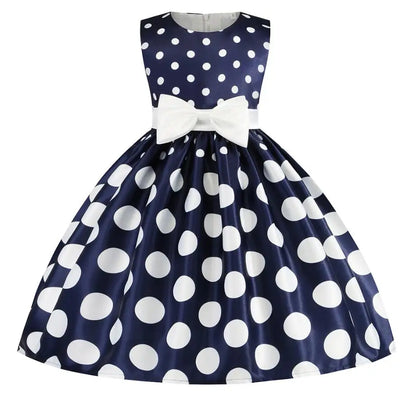 Summer Girls Rose Print Dress Princess Wedding Birthday Party Frocks Satin Children Vestidos Dresses For Girl Christmas Clothing