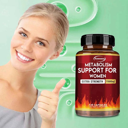 Metabolism Support for Women - Promote Fat Metabolism, Reduce Abdominal Fat, Suppress Appetite - 120 Capsules