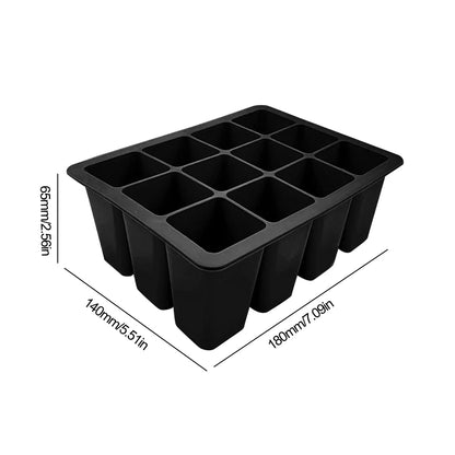 3-1pcs 12 Holes Seedling Starter Trays Silicone Seed Starter Tray Seed Propagation Pot for Gardening Hydroponics Growing System - AMULET RING STORE