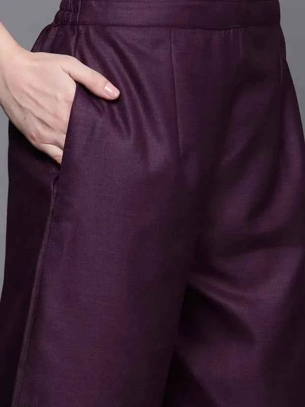 Traditional Indian Clothing 3-piece Jacquard Set And A Medium Length Cotton Blend Set In Purple Indian Saree Indian Sari