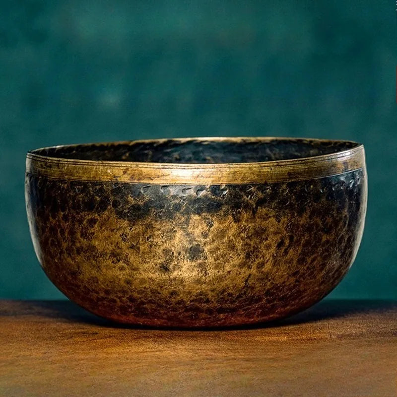 Old Singing Bowl Copper Nepal Handmade Tibetan Bowls Retro Yoga Meditation Buddhism Sound Bowl Portable Zen Music Instrument - AMULET RING STORE