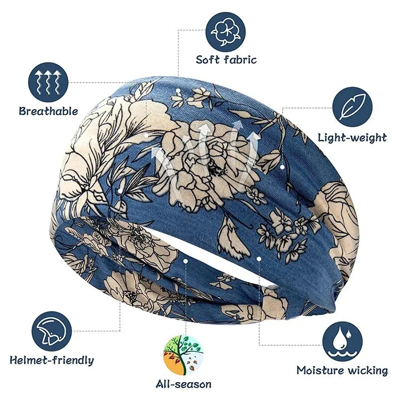 Bohemian Trendy Yoga Motion Hairpie Sweat-Absorbing Sweat Absorption And Elastic Cotton Head Ladies Headwear Hair Accessories - AMULET RING STORE