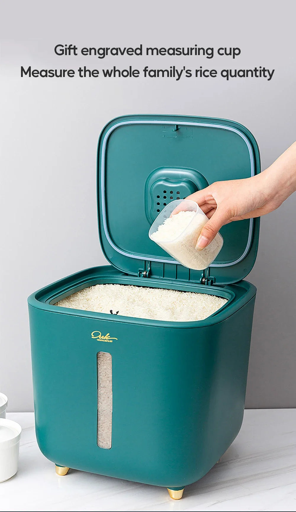 Moisture Proof Insect Proof Rice Box 5/10KG Grain Sealed Jar Kitchen Container Bucket Storage Pet Dog Food Box with Bullet Lid