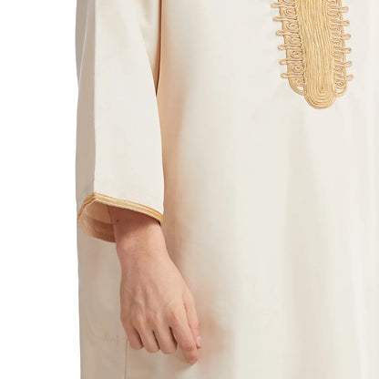 Middle Eastern Style Arrival! Spring-Summer Short-sleeve Embroidered Robe, Large-size Men's Ethnic Clothing for Ultimate Comfort