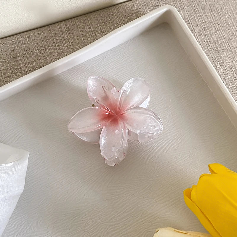 AISHG Fashion Women Flower Hair Claws Hawaiian Gradient Hair Clips Vacation Beach Style Hairpins Hair Accessories - AMULET RING STORE