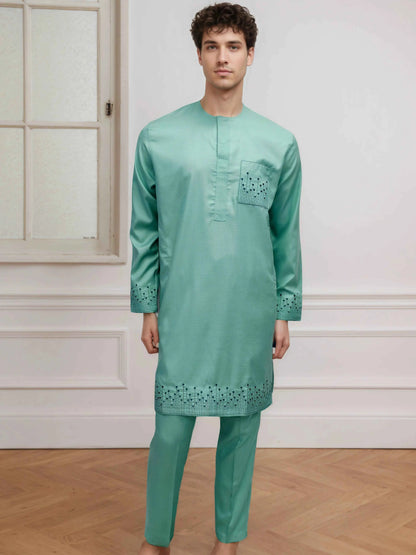 Arabian Jubba Thobe Ramadan Clothing Abaya Muslim Islamic Moroccan African Men's Nice Prayer Eid Robe Long Sleeve Embroidery