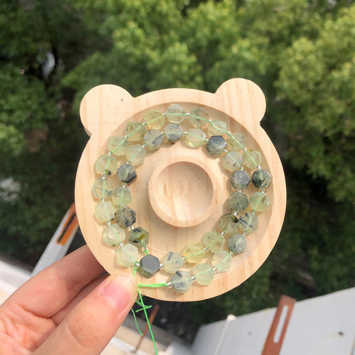 8.5x9.5mm Natural Hexagon Stone Beads Faceted Amazonite Quartz Jade Loose Spacer Beads for Jewelry Making DIY Bracelet Pendant - AMULET RING STORE