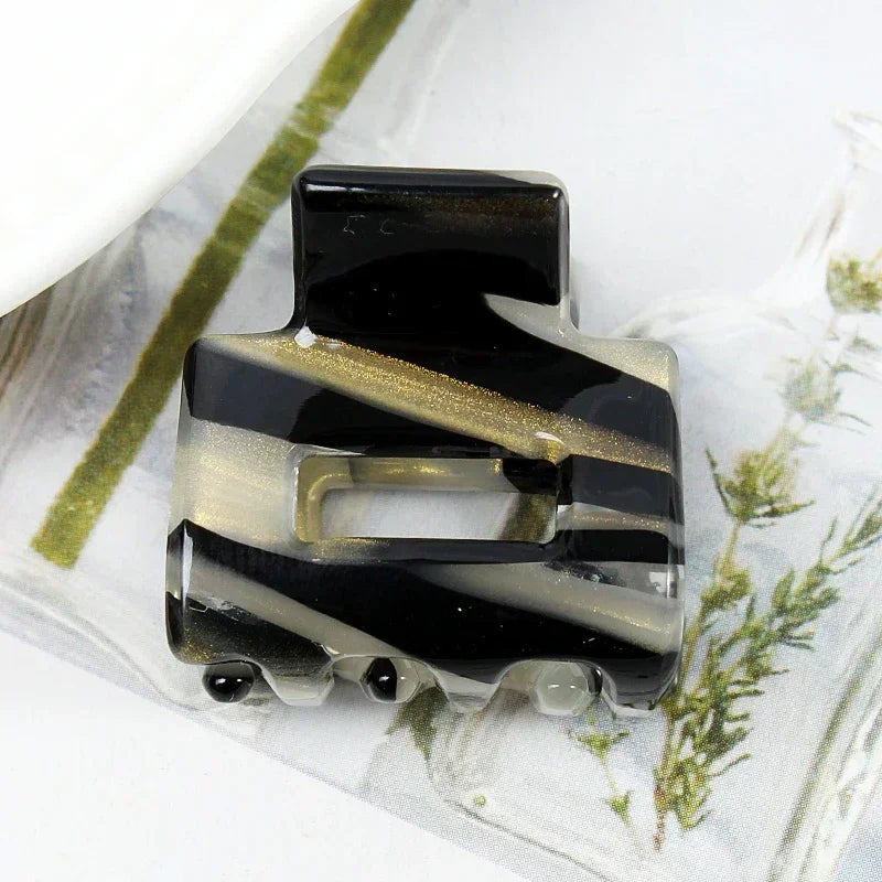 Bgffuy Leopard Korea Acetate Hollow Colorful Mini Hair Claws Crab Hair Clips for Child Girls Hairpins Hair Accessories Barrettes