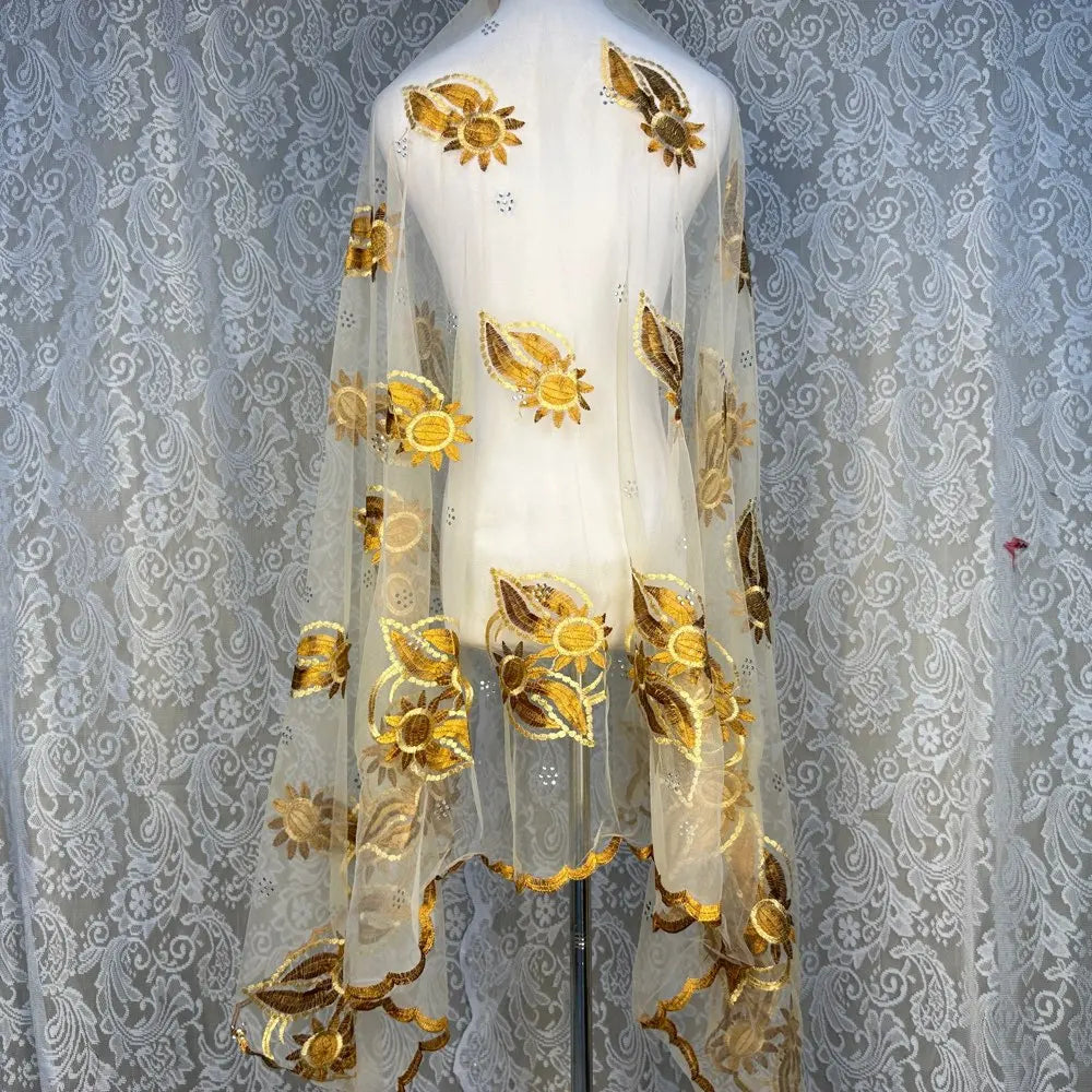 on sale 2025 New African Net Hijab Scarf For Muslim Women African Dubai Islam Headscarf Embroidery Shawls voile - AMULET RING STORE