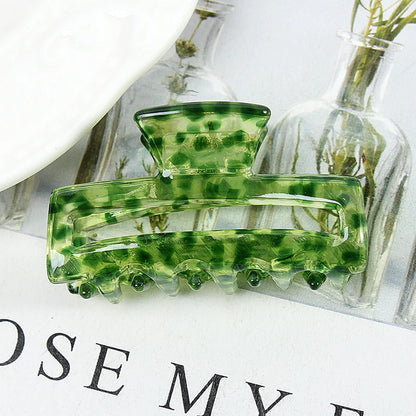 Mini Women's Hair Clips Colorful Geometric Hollow Crab Claw Clip Acetate Leopard Print Fashion Girls Hairpin Hair Accessories - AMULET RING STORE