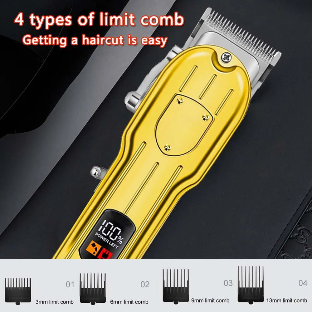 Professional Hair Clippers/Hair Trimmer/Beard Shaver for Men - Cordless Barber Clipper Hair Cutting Kit, Haircut Grooming Kit - AMULET RING STORE
