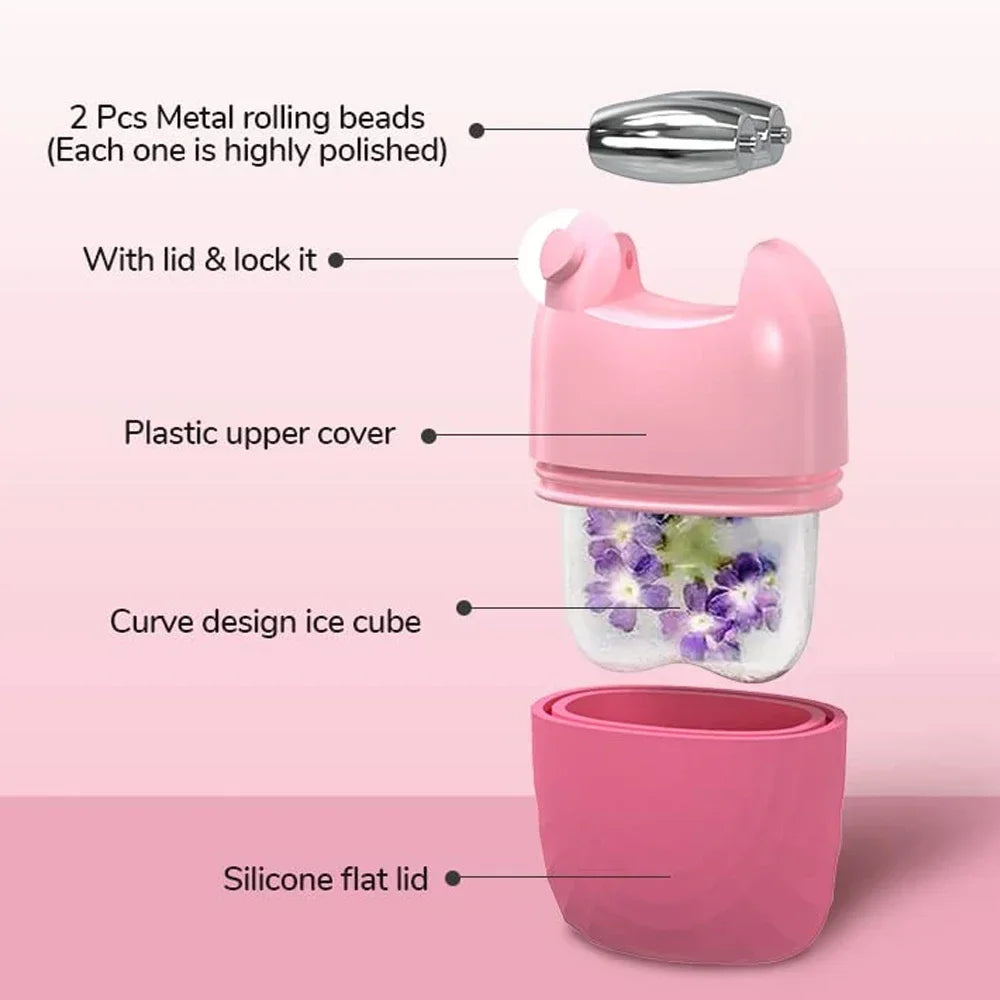 2 in 1 Ice Cube Facial Roller Jade Face Massaer Roller Gua Sha Face Lifting Device Reduce Edema Neck Eye Beauty Care Device