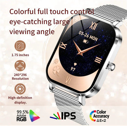 2025 New Xiaomi Fashion Women Smartwatch AMOLED HD Screen Heart Rate Blood Oxygen Monitoring BT Call Sports Smartwatch Woman