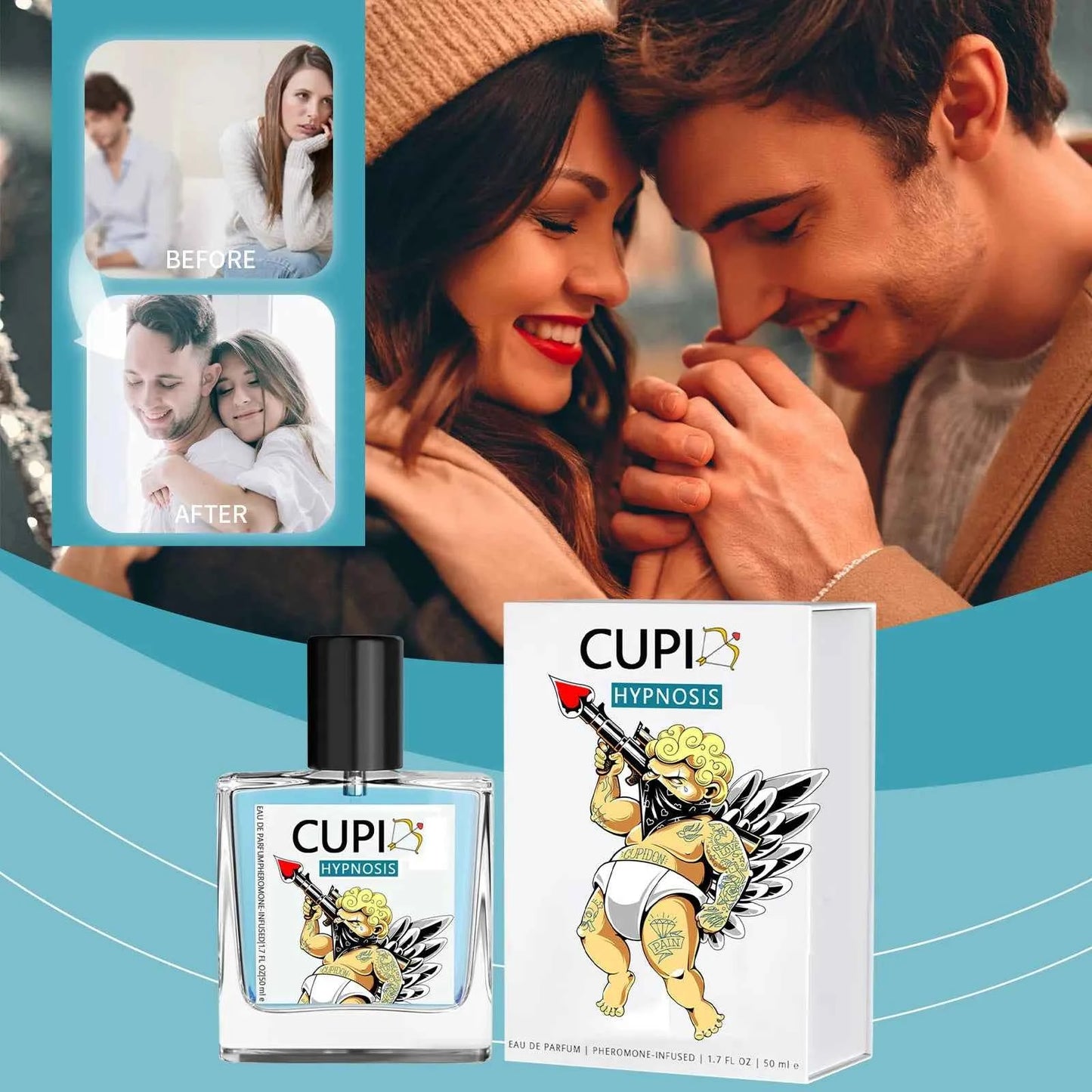 50ML Cupid Hypnosis Pheromone Perfume Original Long Lasting Cologne for Men Charm Fragrances Perfume Women's Light Fragrance