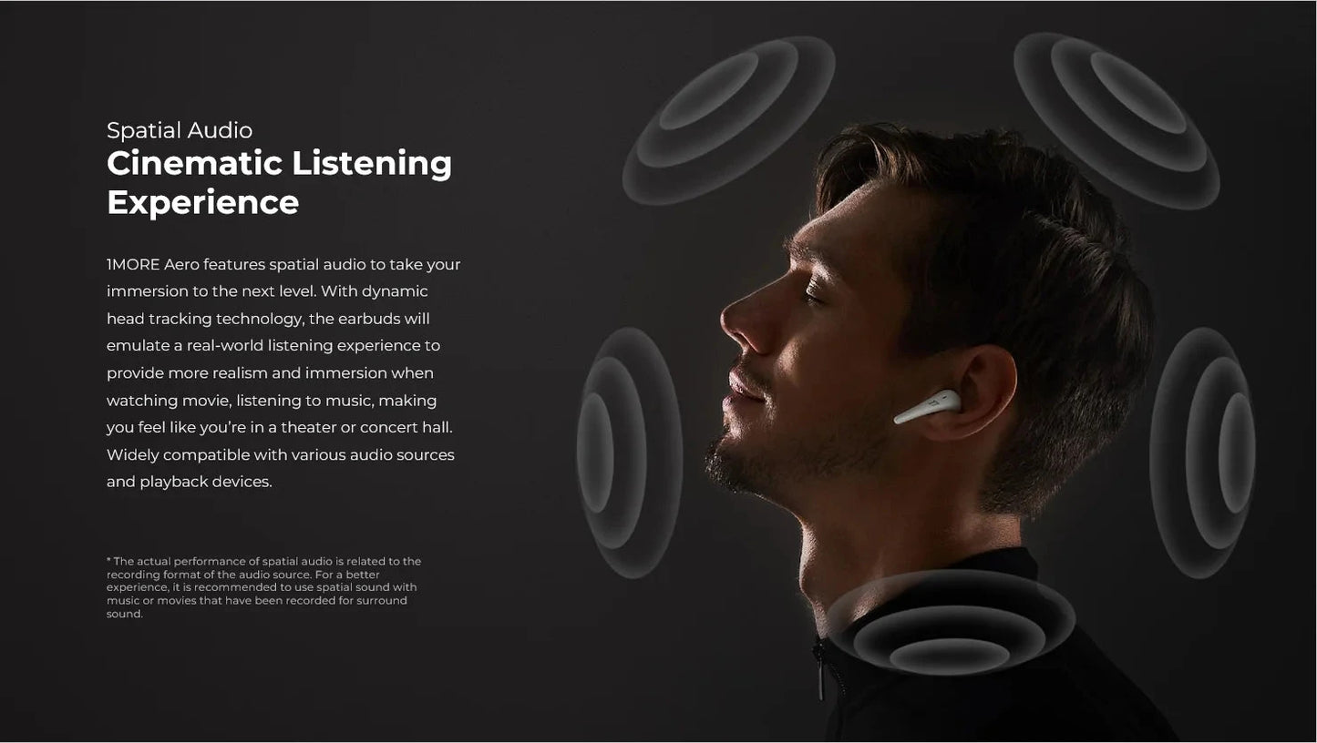 1MORE Aero Ear buds Noise Cancellation Bluetooth 5.2 flash-sale  Clear Calls 28h Playtime  Wireless Charging headset  electronic