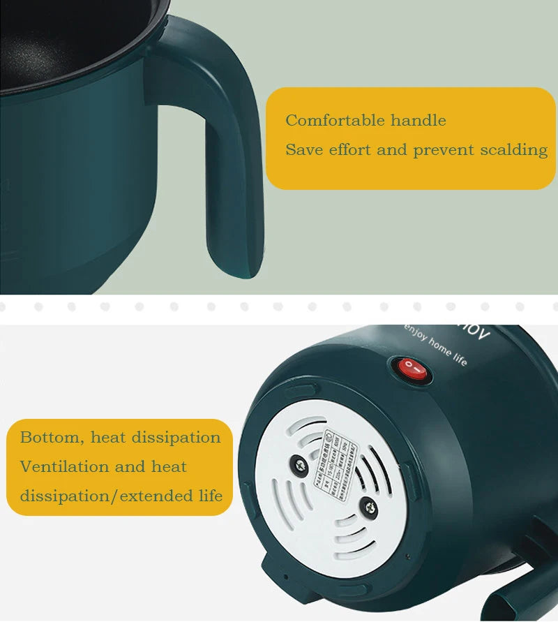 Mini Electric Cooker Non-stick Cooking 1-2 People Double Hot Pot steamer Hot Pot Multifunction Electric Cooker for Home 110V US - AMULET RING STORE