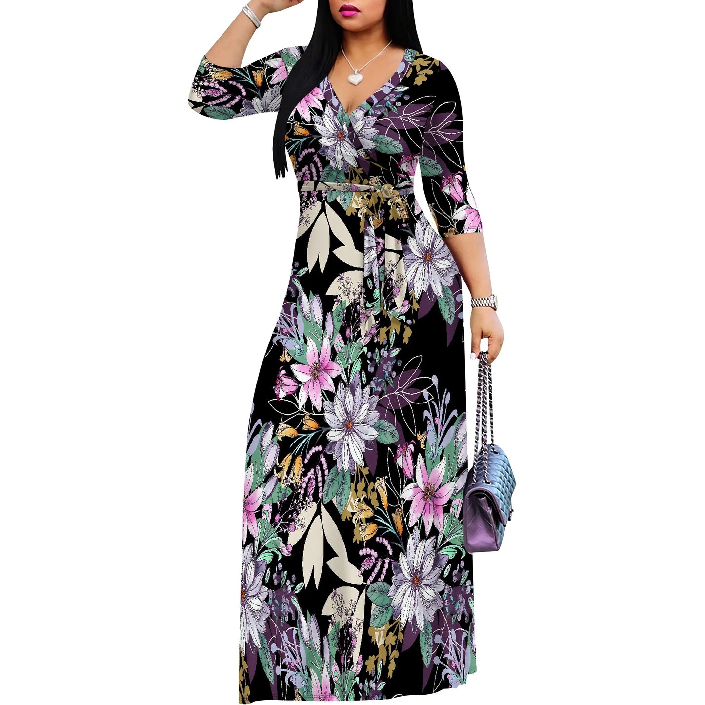 Women's Casual Sexy V Neck 3/4 Sleeves Club wear Party Outfits