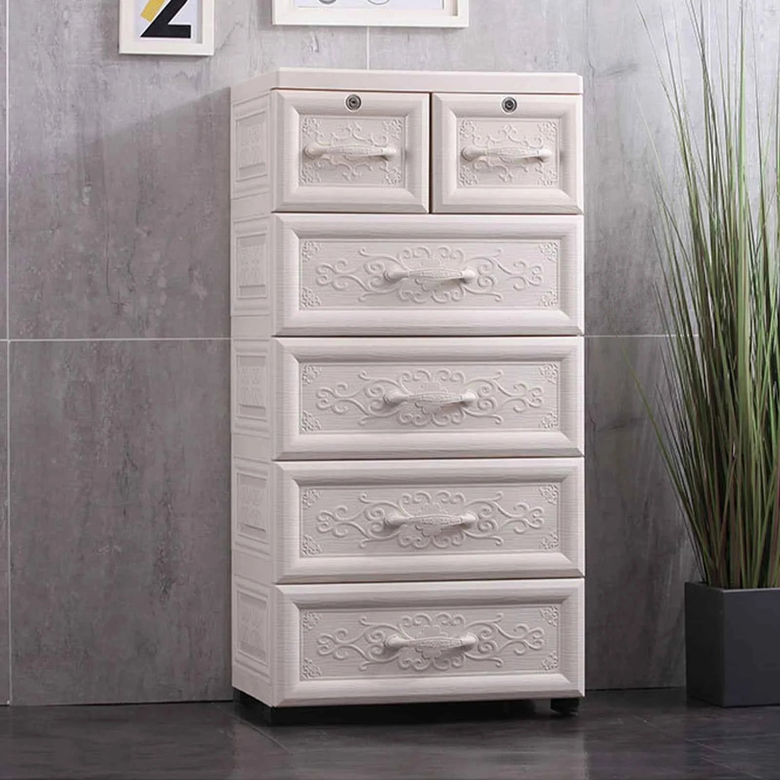 Floor Standing Drawers Storage Cabinet High Wall Cabinet with Rollers Bookshelf Living Room Cabinets Furniture