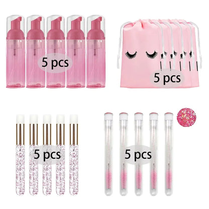 20/40PCS Suit 60ML Empty Pump Bottle Eyelash Shampoo Care Makeup Tool Travel Foam Dispenser Bottle Plastic Cleanser Soap Care - AMULET RING STORE