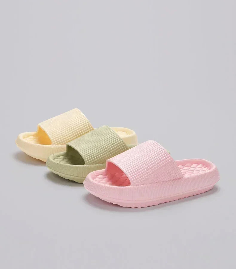 Women's Thick Platform Cloud Slippers EVA Soft Sole Pillow Slides Summer Beach Flip Flops Women Non Slip Bathroom Home Slippers - AMULET RING STORE