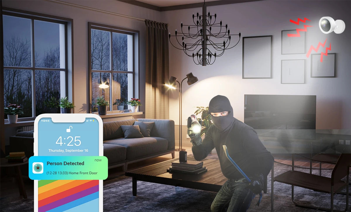 1080P WiFi Camera IP Surveillance Camera Security Baby Monitor 2MP CCTV Audio Video Color Night Vision AI Detect iCSee Mini Cam - AMULET RING STORE