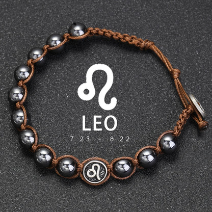12 Zodiac Signs Natural Stone Bracelets Leo Capricorn Taurus Cancer Bracelets Women Men Couple Friendship Jewelry Gift Bracelets